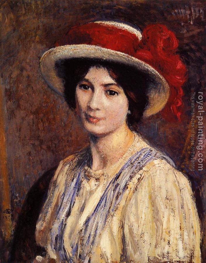 Georges Lemmen : Hat with a Red Ribbon